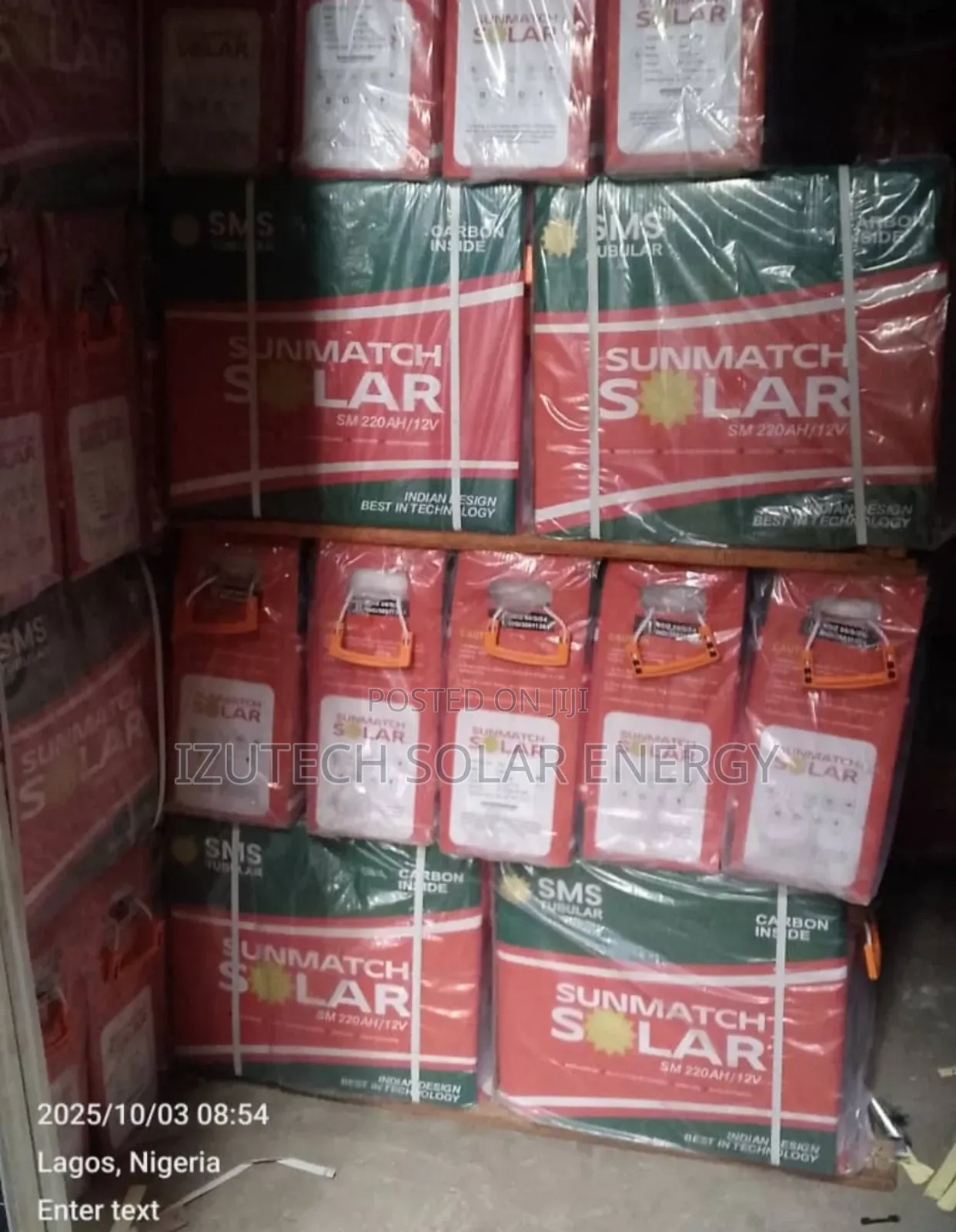 Sunmatch Tubular Battery 220a 12v