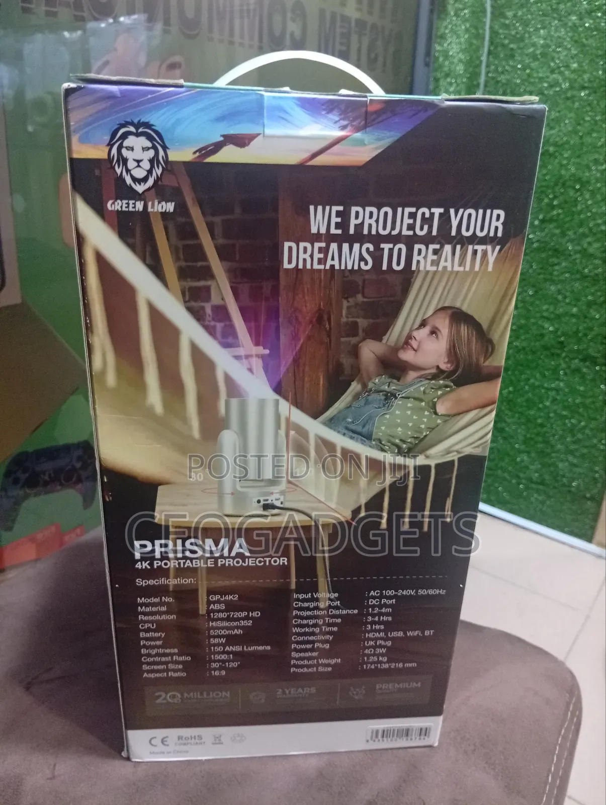 Green Lion Prisma 4k Projector 5200mah - Gold