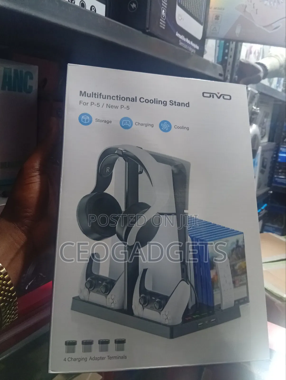 Green Lion Cooling Stand For Playstation 5 With 2 Cooling Fanfor Ps5
