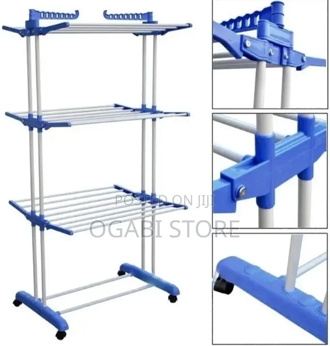 Heavy-duty Large Freestanding Clothes Drying Rack With Locking Wheels,