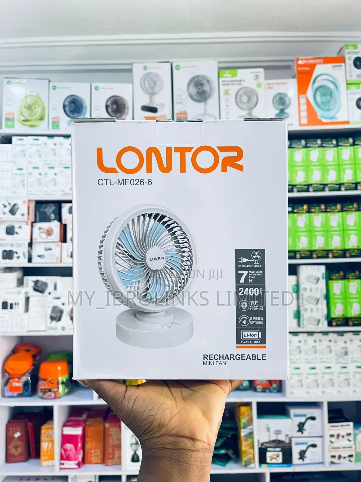 Lontor 6" Rechargeable Fan