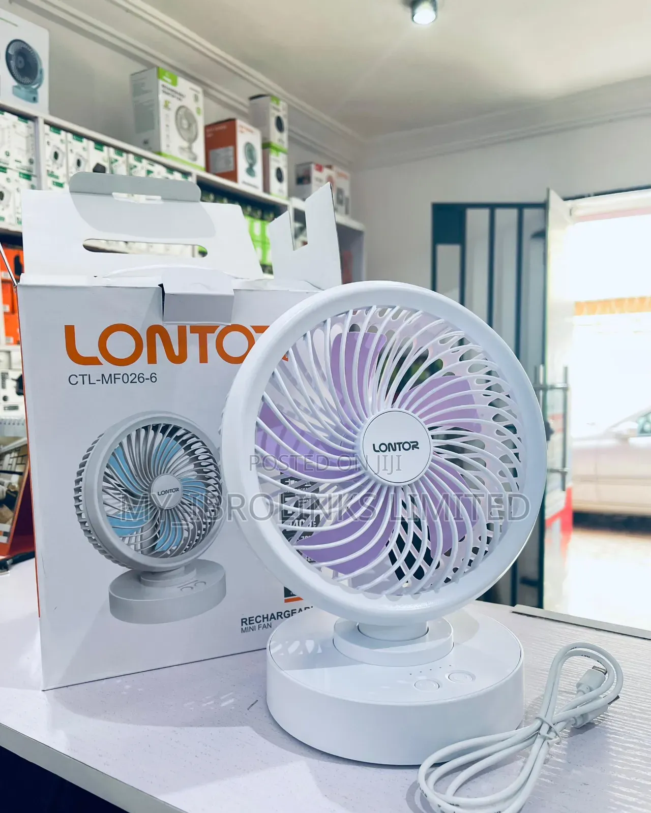 Lontor 6" Rechargeable Fan