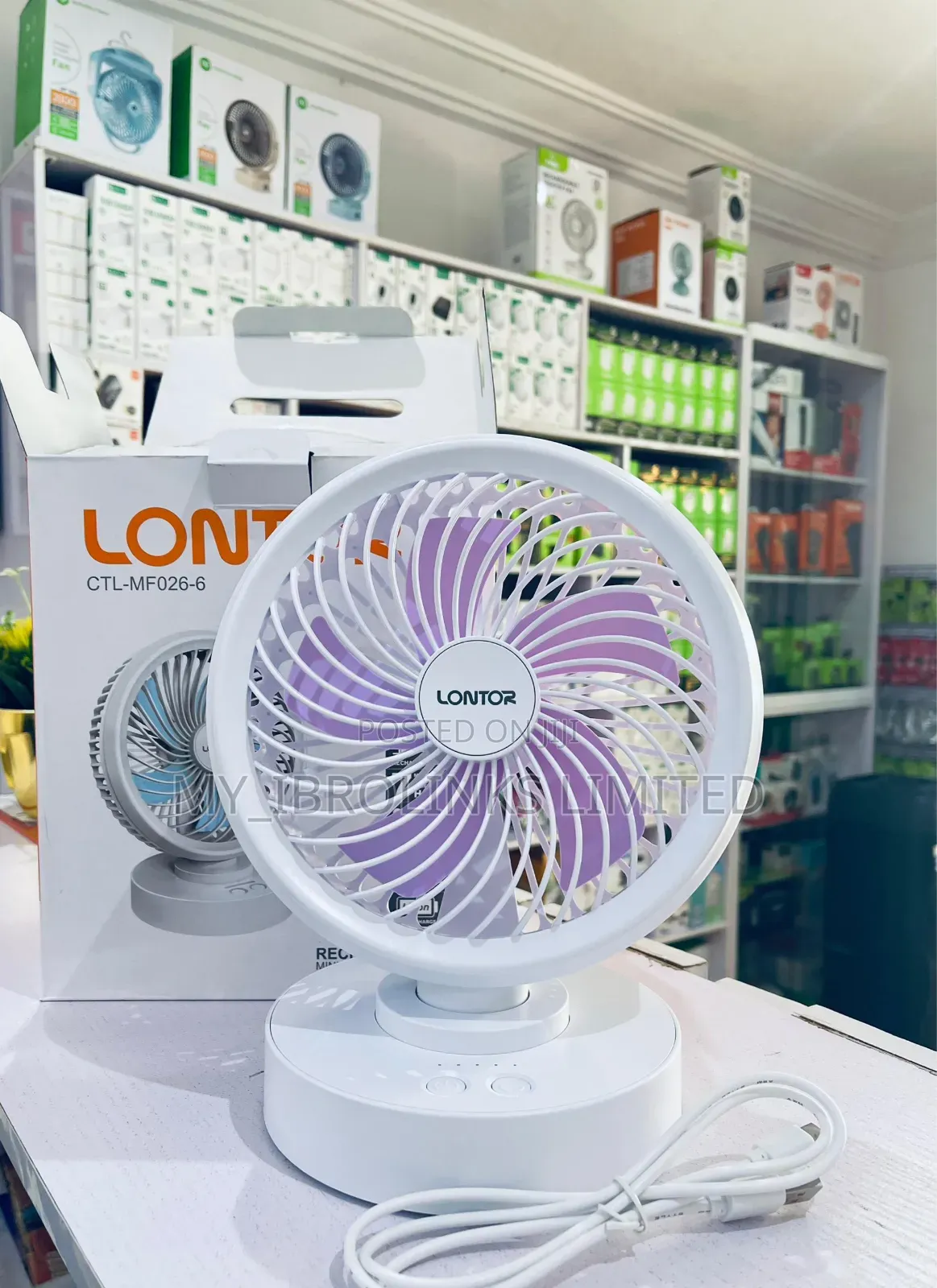 Lontor 6" Rechargeable Fan