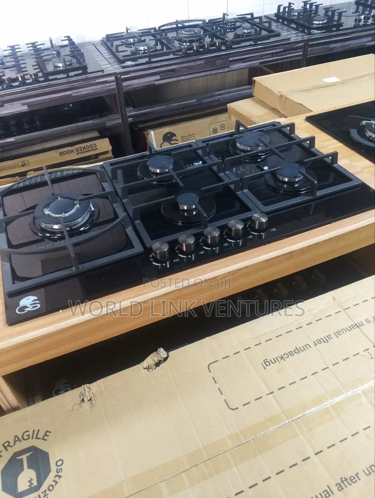 G S Cabinet Table Gas Cooker 5 Burners Automatic Ignition.