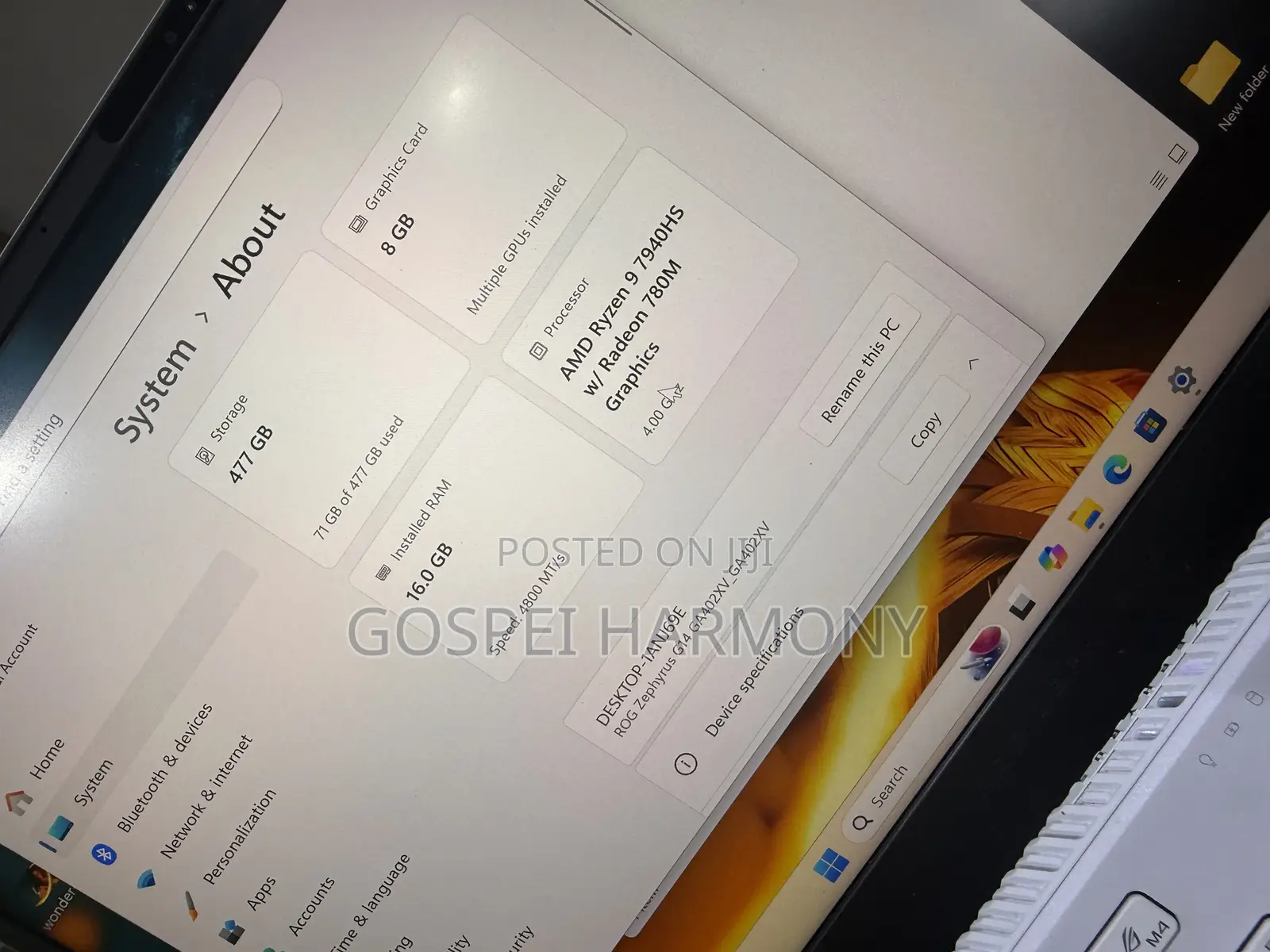 Laptop Asus ROG Zephyrus G14 16GB AMD Ryzen 9 SSD 512GB