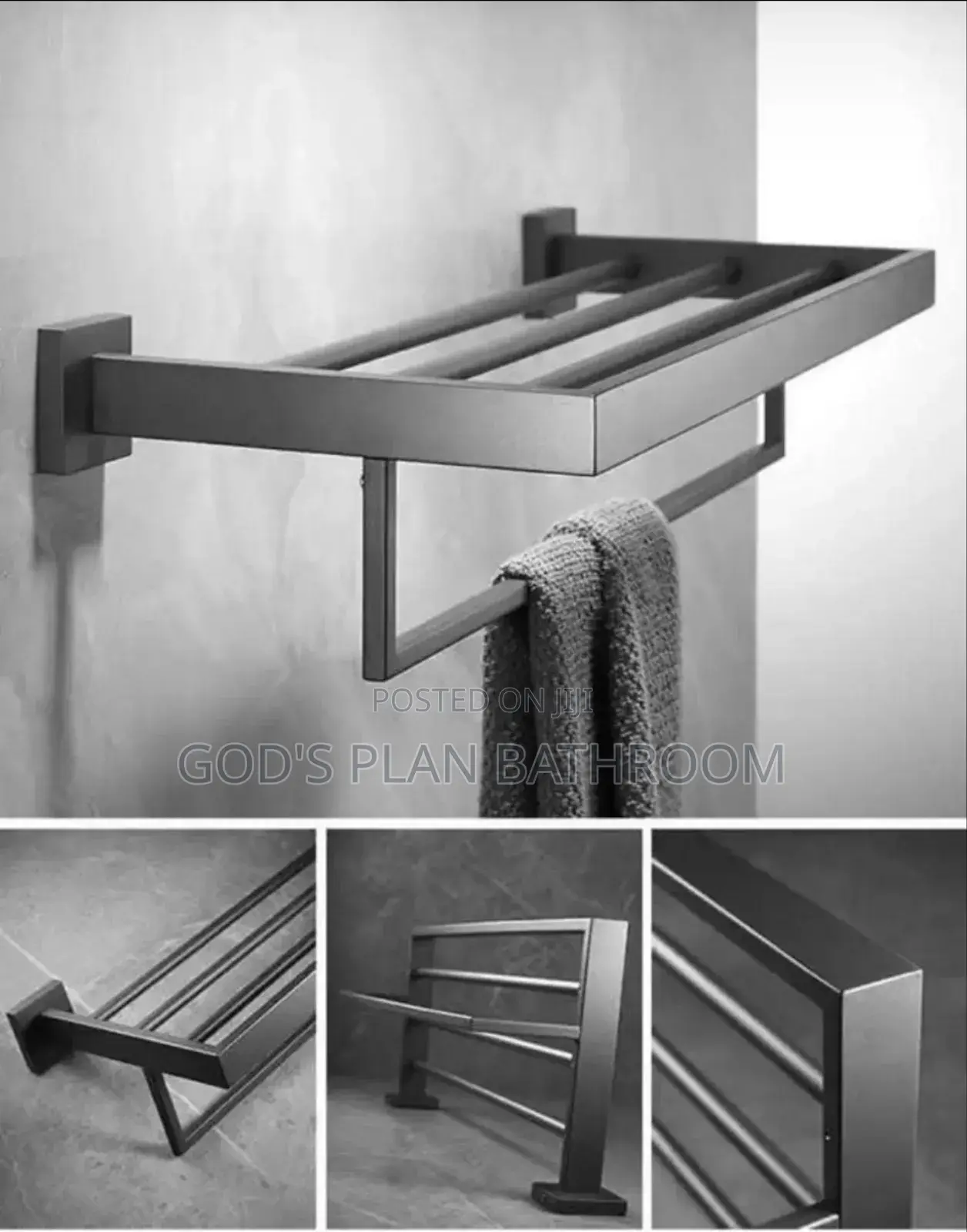 Grey Multiple Towel Rail 60cm
