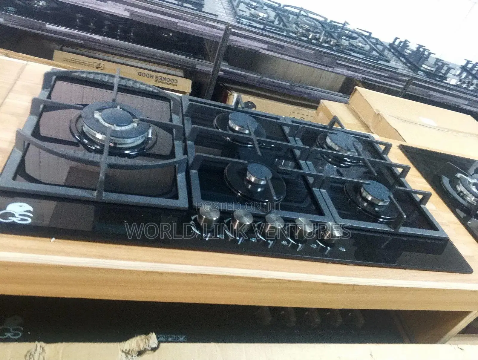 G S Cabinet Table Gas Cooker 5 Burners Automatic Ignition.