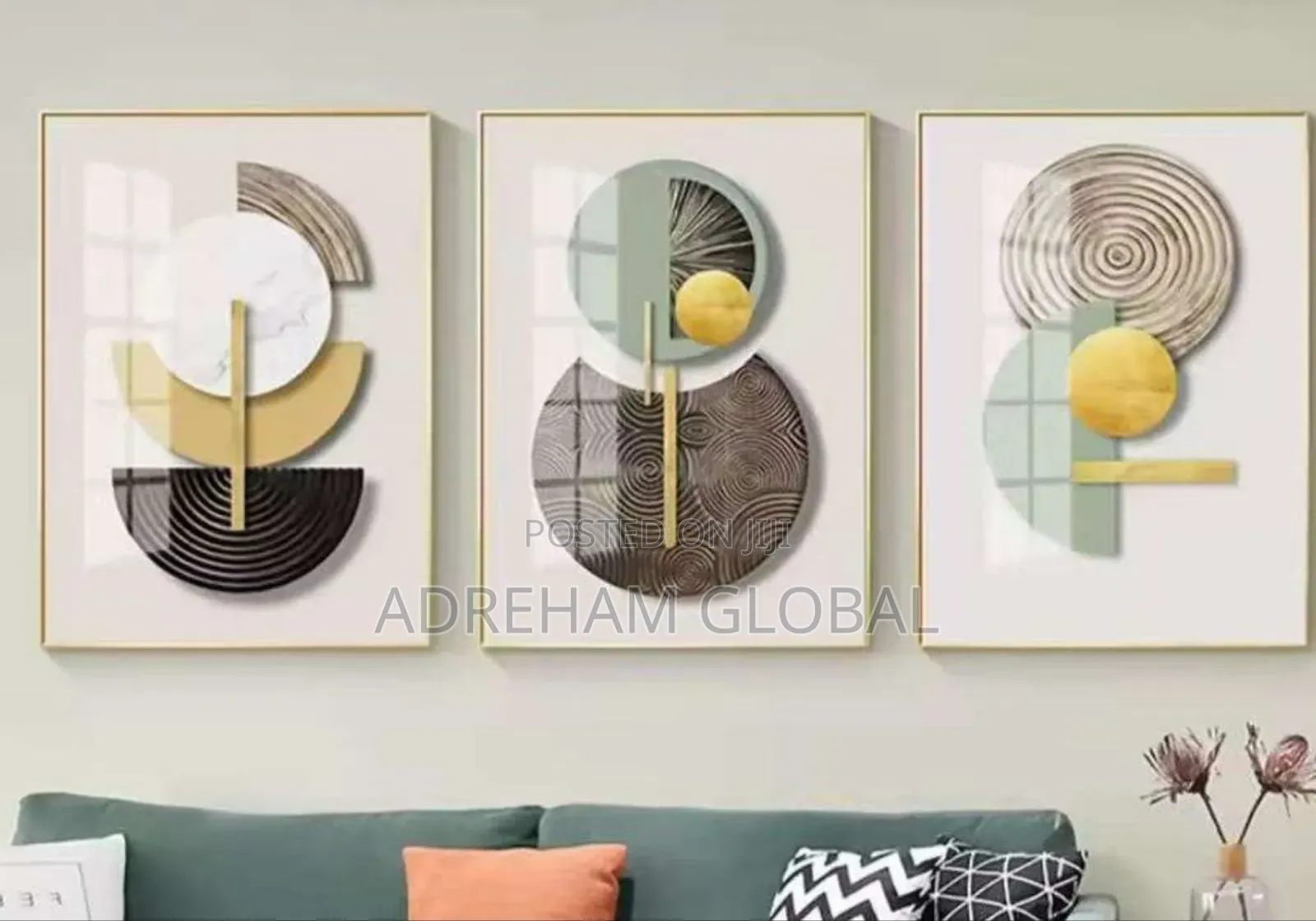 3 Pieces Set Crystal Acrylic Wall Frame 40x60cm