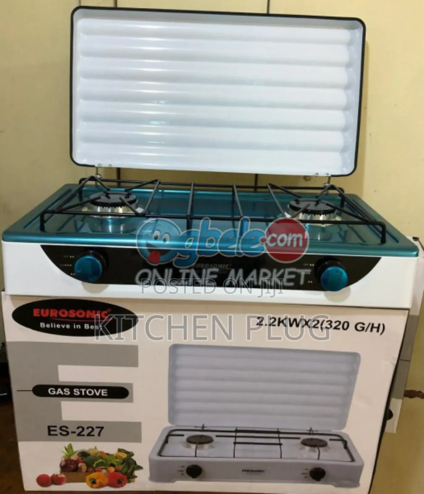 Eurosonic Es-226 Double Burner Gas Stove.