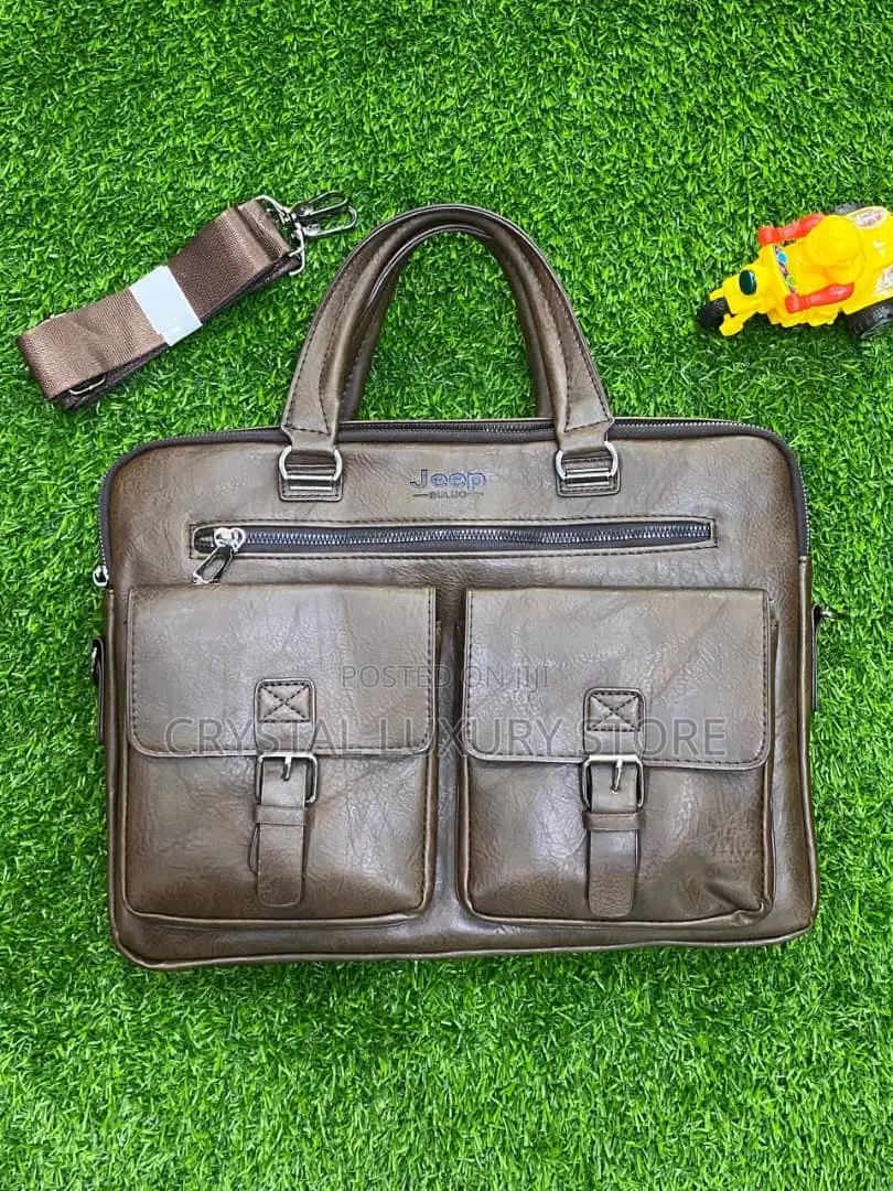 Jeep Quality Luxury Men Genuine Leather Laptop Bag