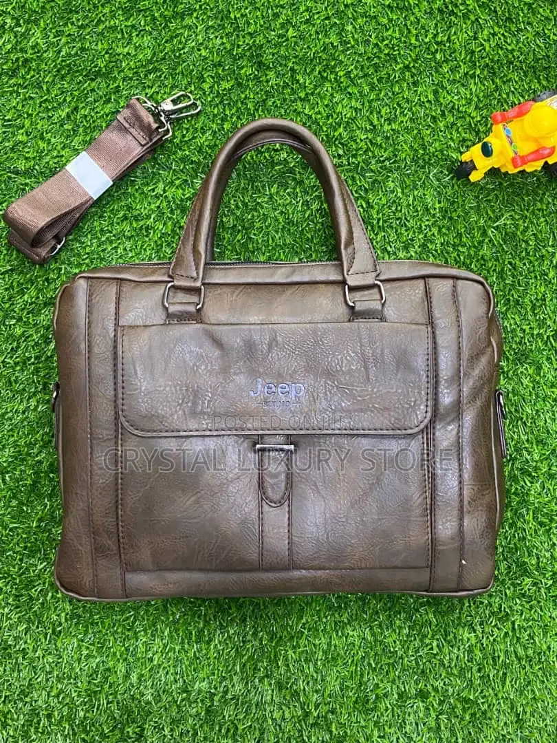Jeep Quality Luxury Men Genuine Leather Laptop Bag