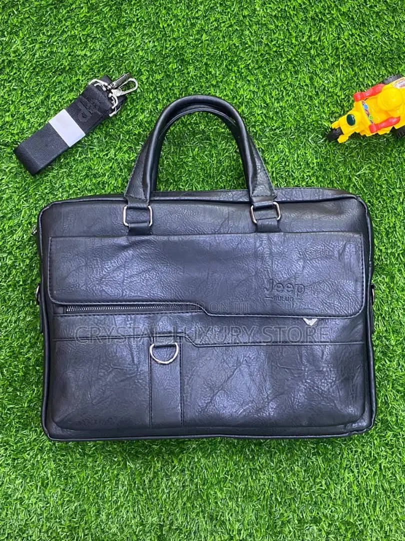 Jeep Quality Luxury Men Genuine Leather Laptop Bag