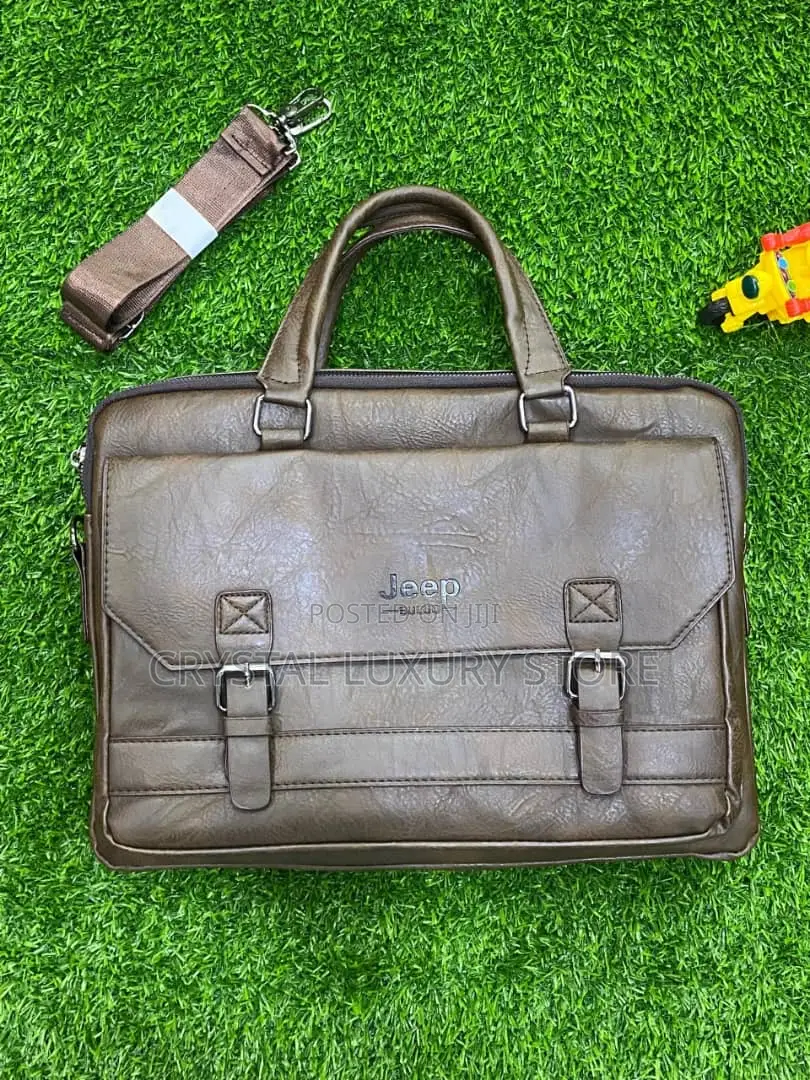 Jeep Quality Luxury Men Genuine Leather Laptop Bag