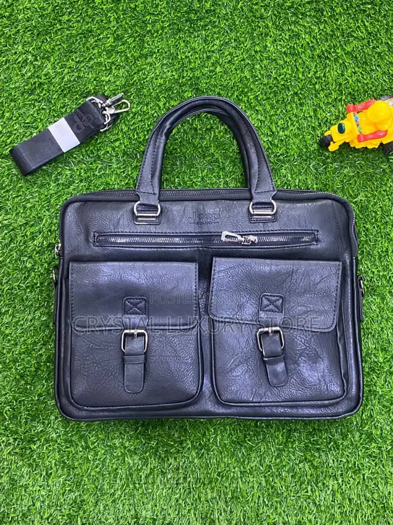 Jeep Quality Luxury Men Genuine Leather Laptop Bag