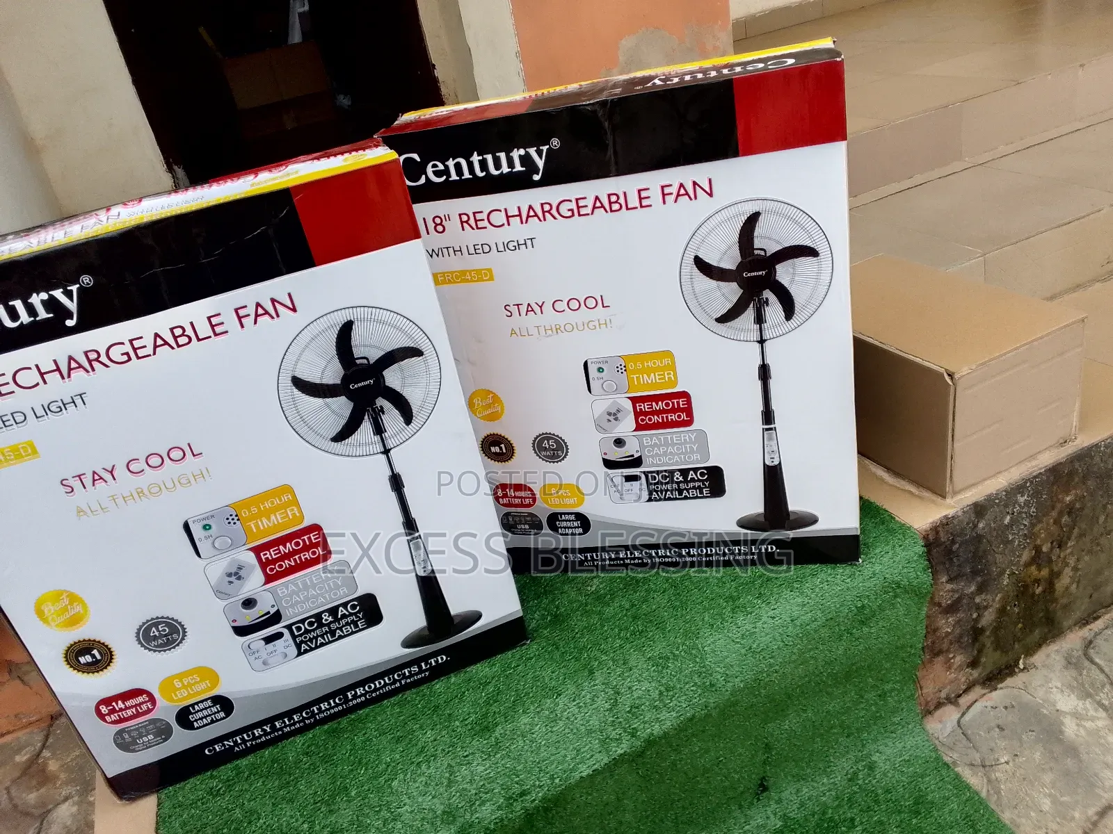 Quality Century 18 Inches Rechargeable Standing Fan