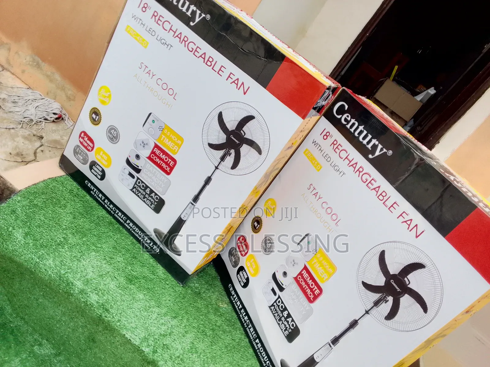 Original Century 18 Inches Rechargeable Standing Fan