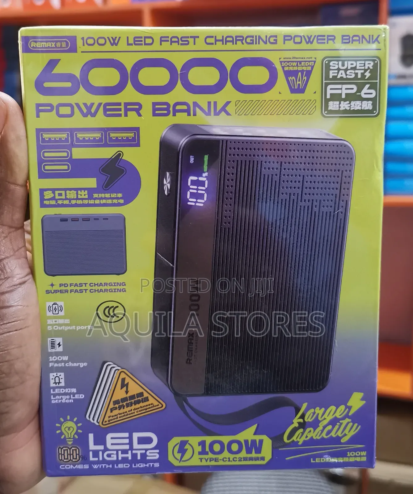 Remax 60000mah Fp-6 100w Led Fast Charging Power Bank