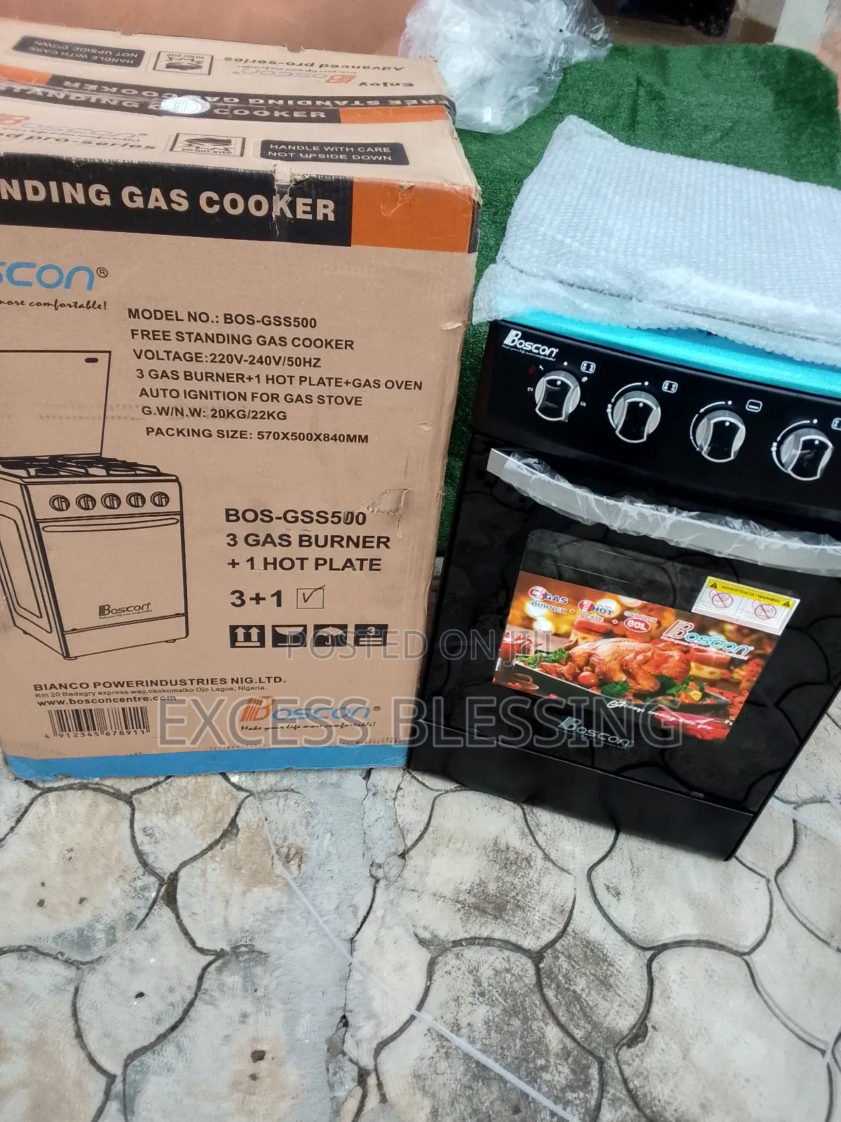 Original Boscon 50 50 Standing Gas Cooker With Grill