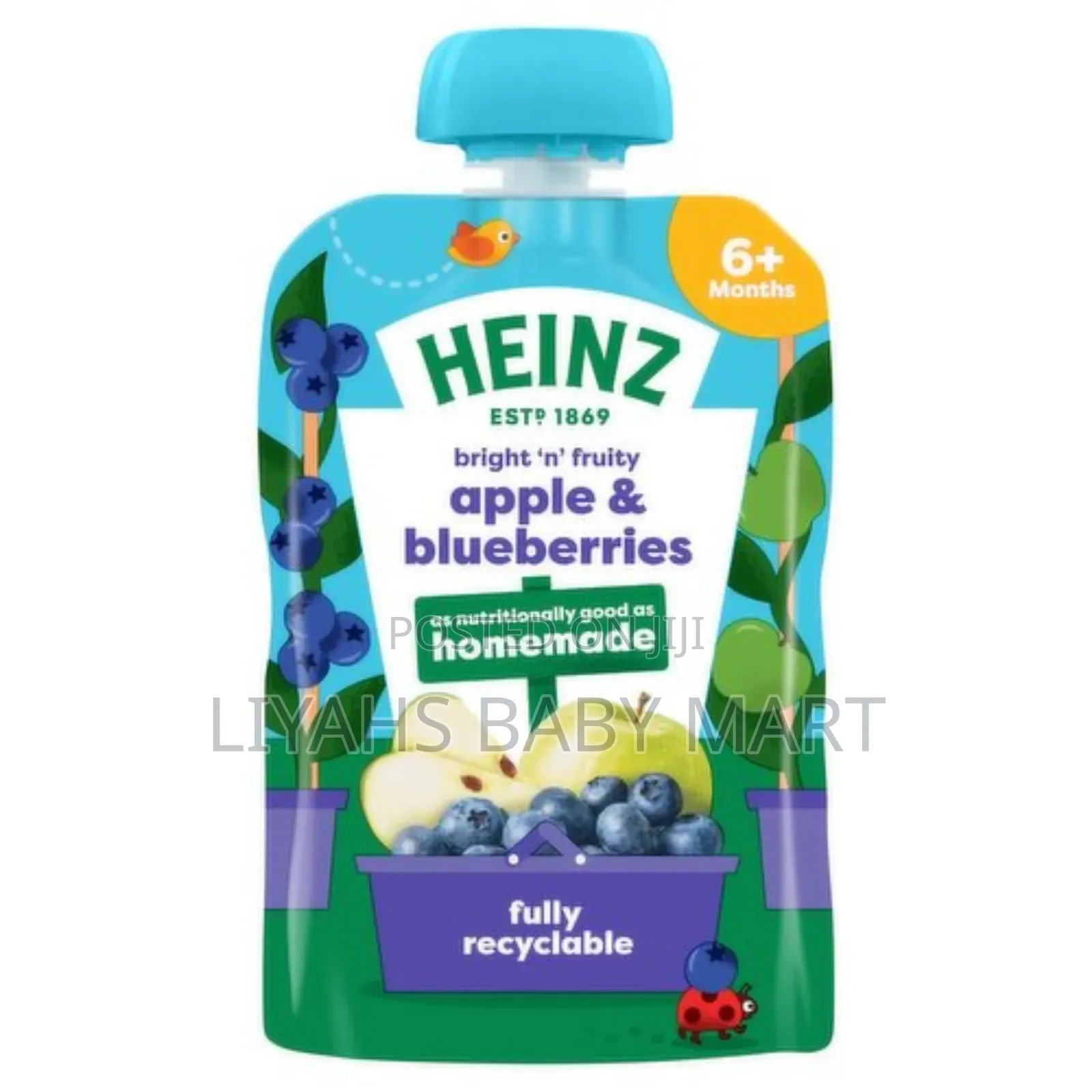 Heinz by Nature Apple Blueberries Pouch, 4+ Months
