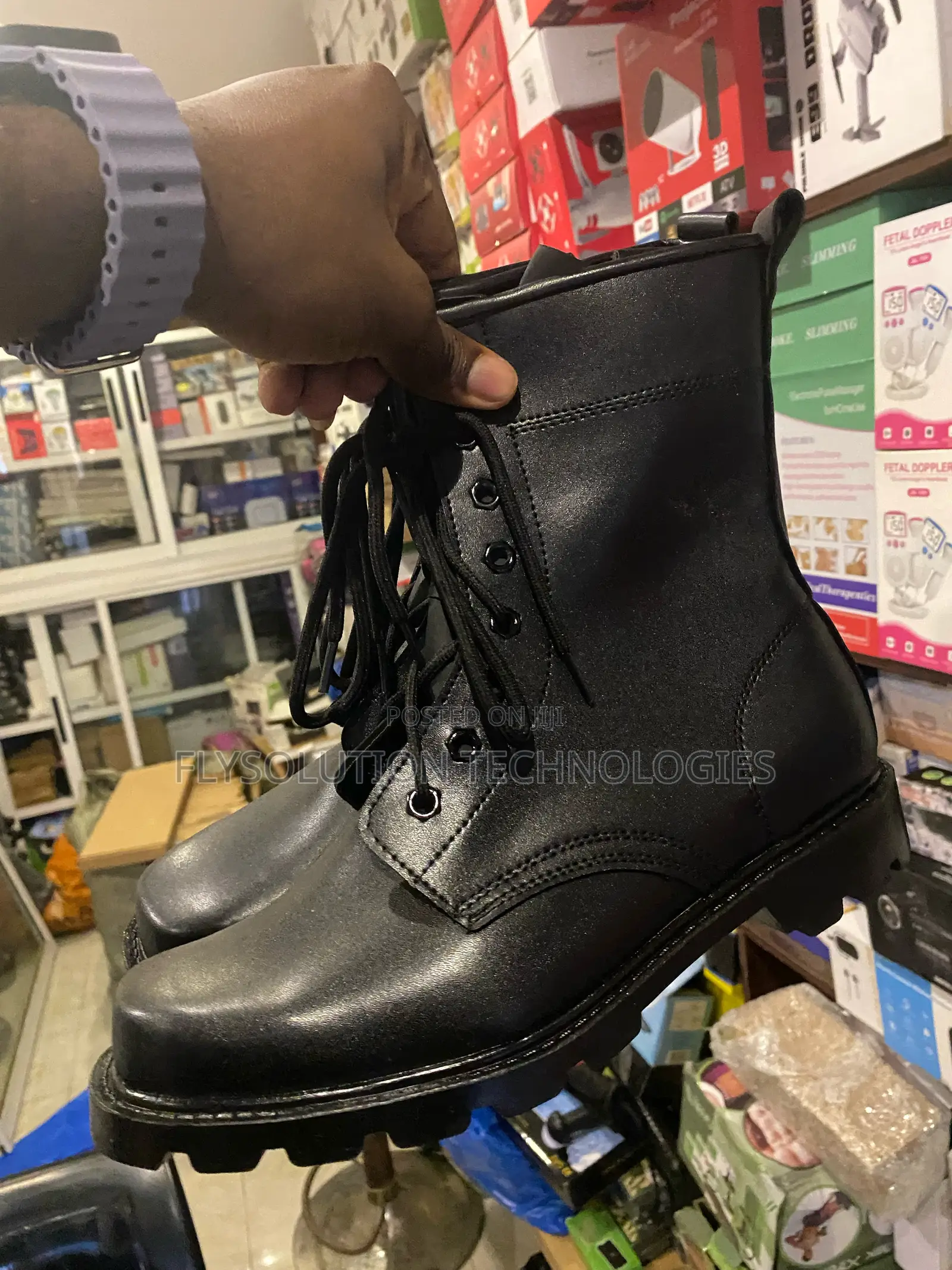 Men's Leather Military Tactical Combat High-Top Boots