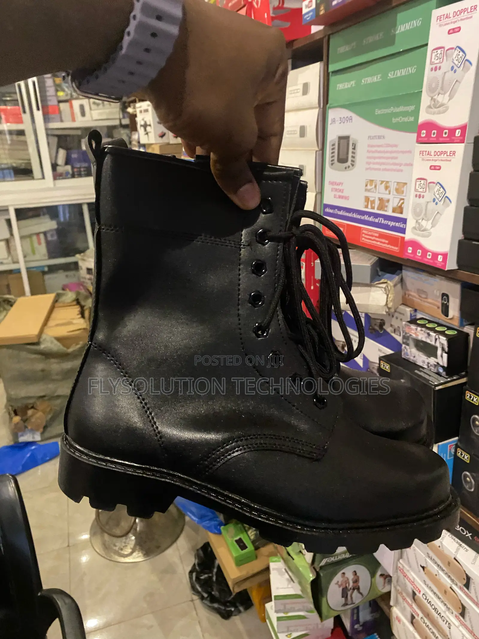 Men's Leather Military Tactical Combat High-Top Boots