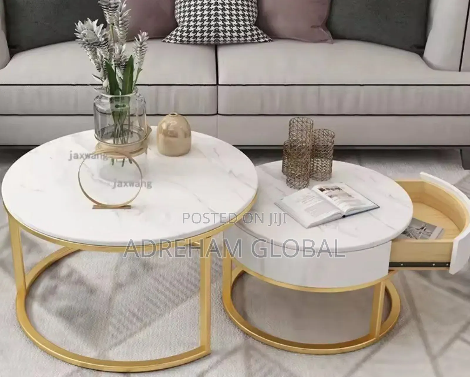 2in1 Marble Center Table With Drawer
