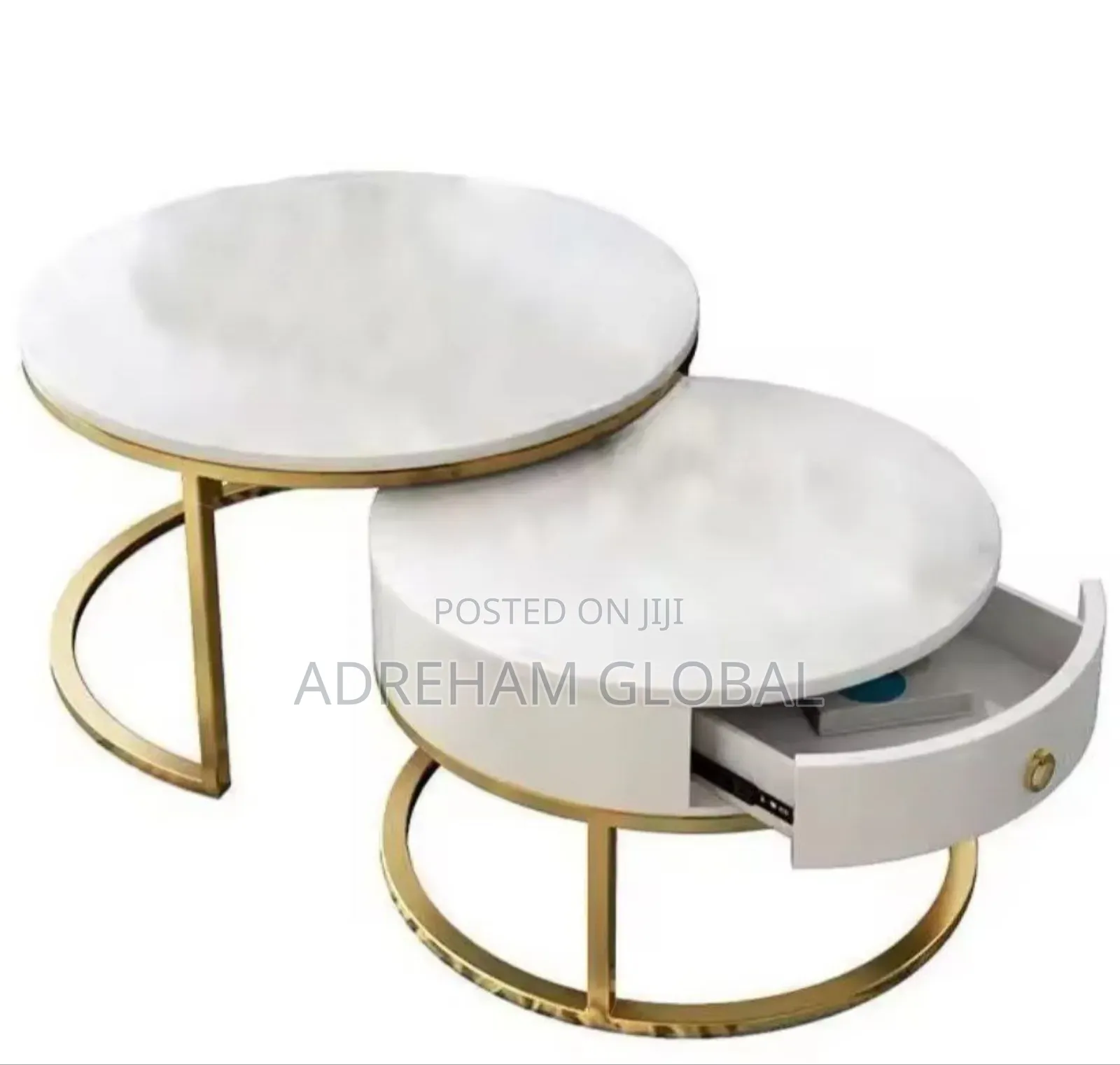 2in1 Marble Center Table With Drawer