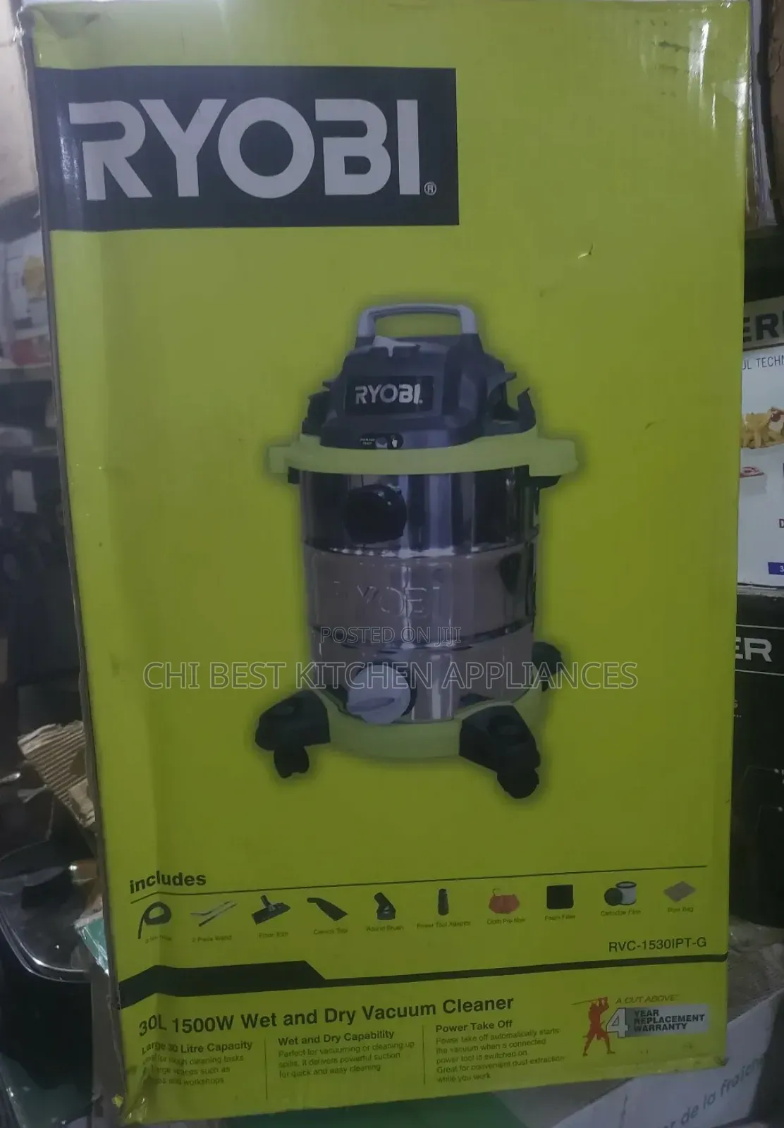 Ryobi 30 Litres Wet and Dry Vacuum Cleaner