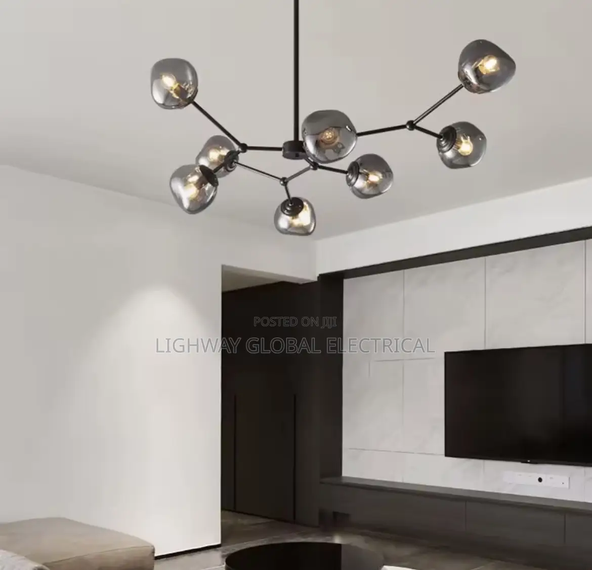 Modern Nordic Black Lava Chandelier