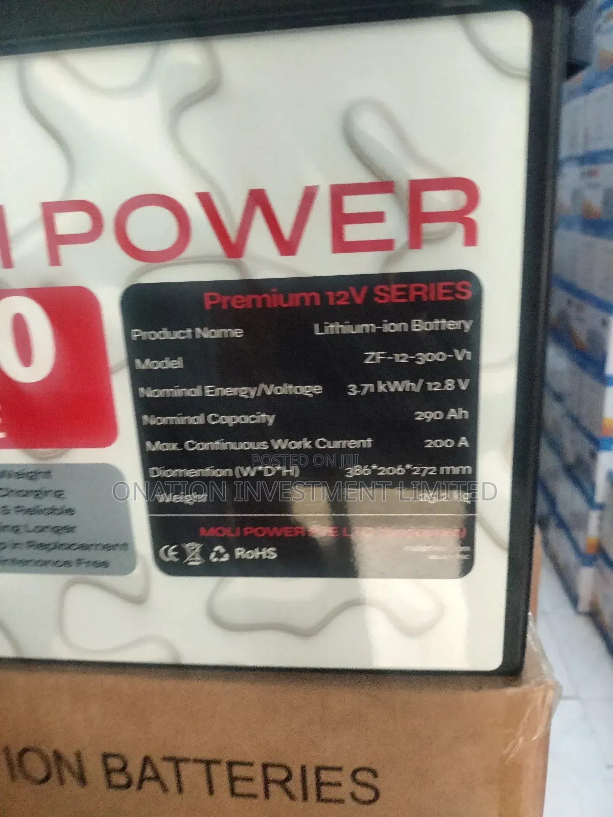 300ah 12v (3.71kwh) Moli Power Lithium Battery — Strong Backup