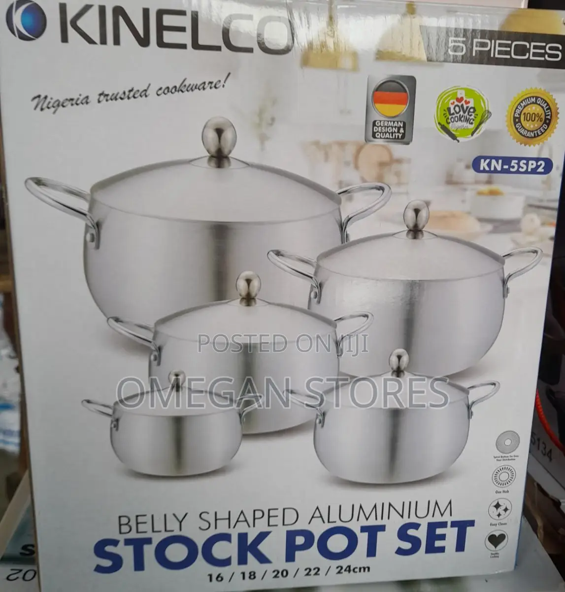 Kinelco 5pcs Aluminium Pot