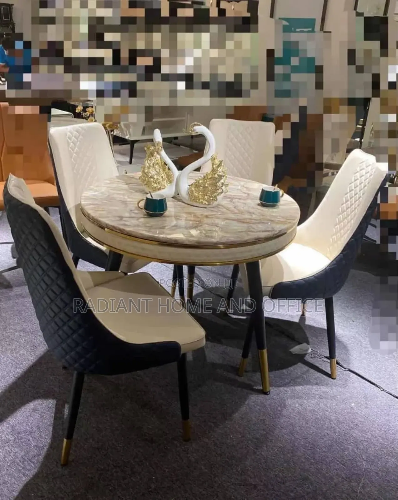 Original Marble Dinning By 4 Seaters Set