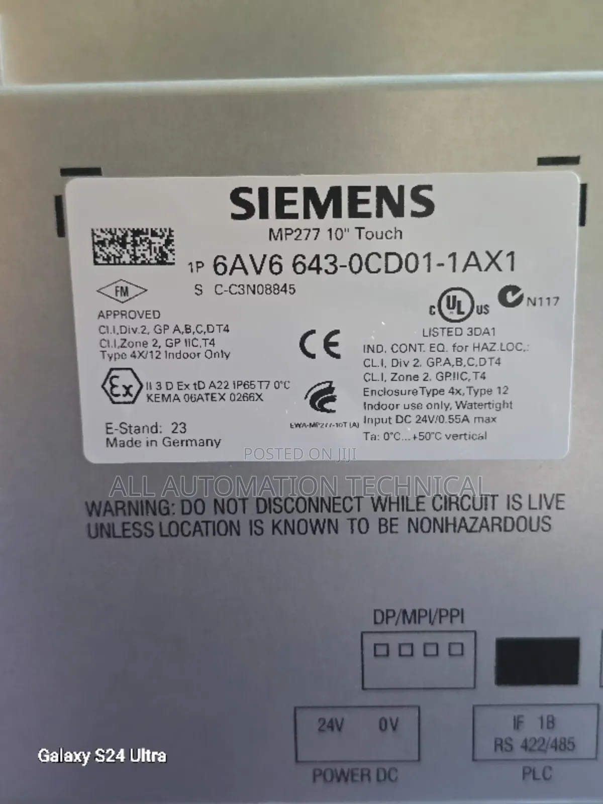 Siemens 6av6643-0cd01-1ax1 | Simatic Mp 277 10" Touch Panel