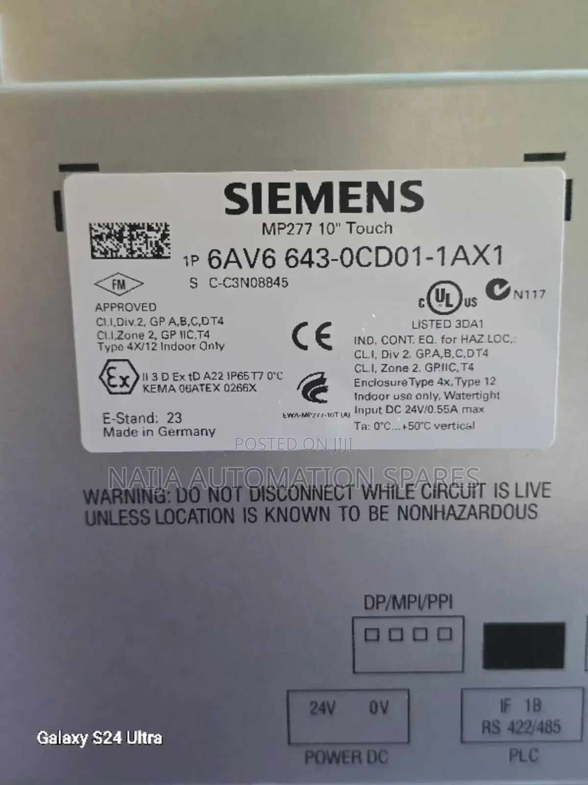 Siemens 6av6643-0cd01-1ax1 | Simatic Mp 277 10" Touch Panel