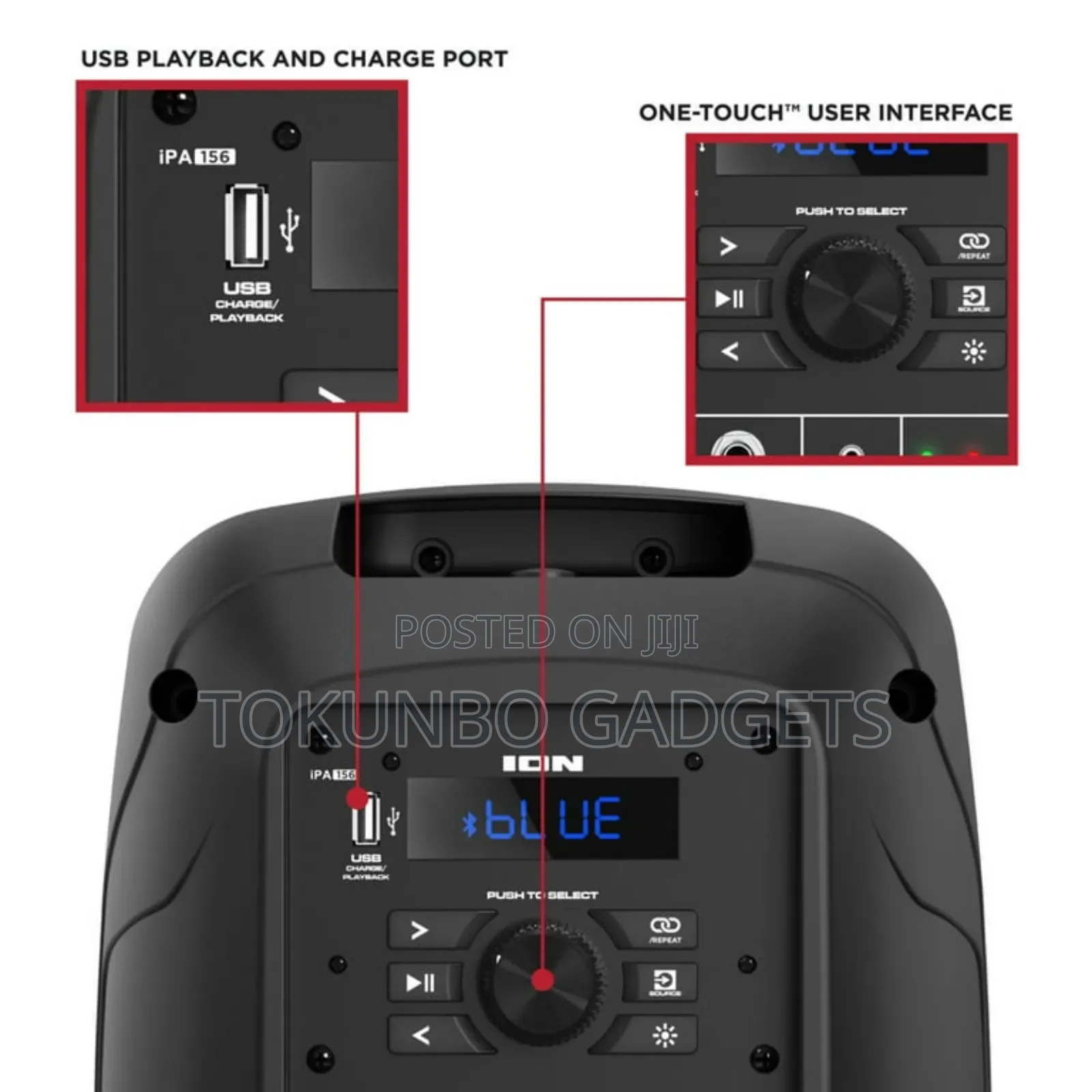 Ion Audio Ipa156 Pro Glow Express High-power Bluetooth-enabled Speaker