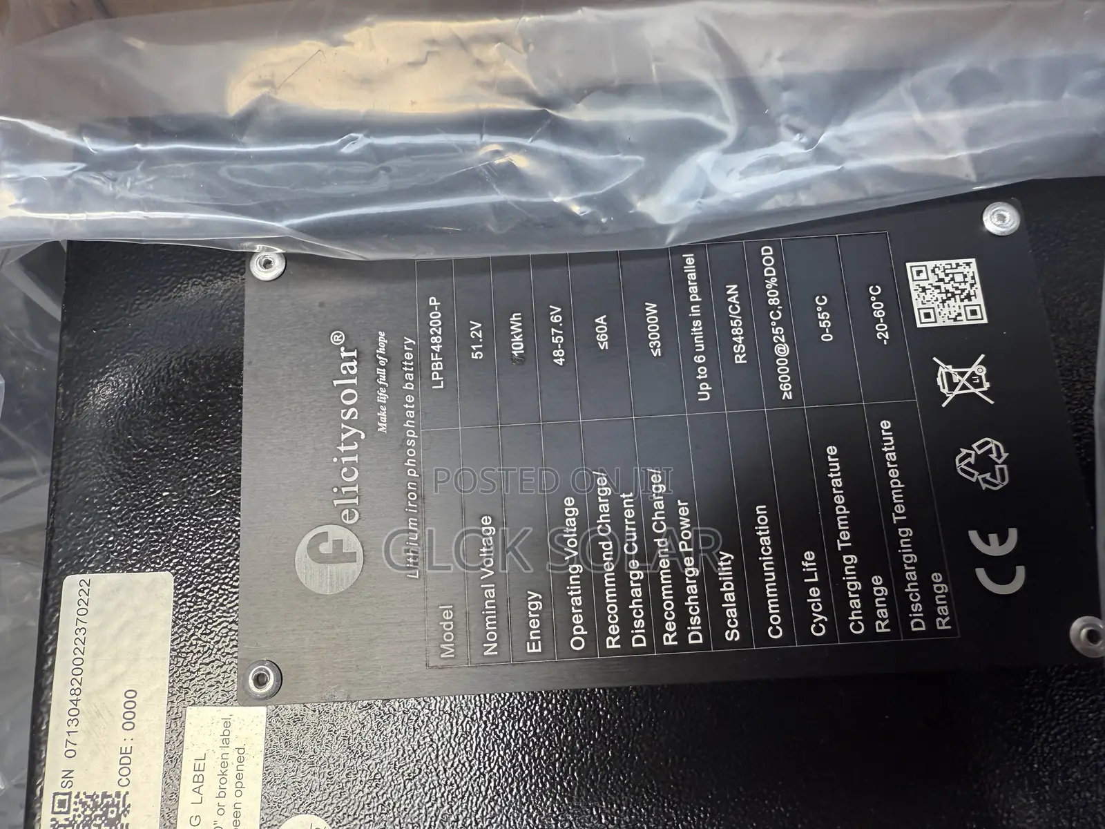 10kwh51.2v High Quality Felicity Lithium Ion Battery