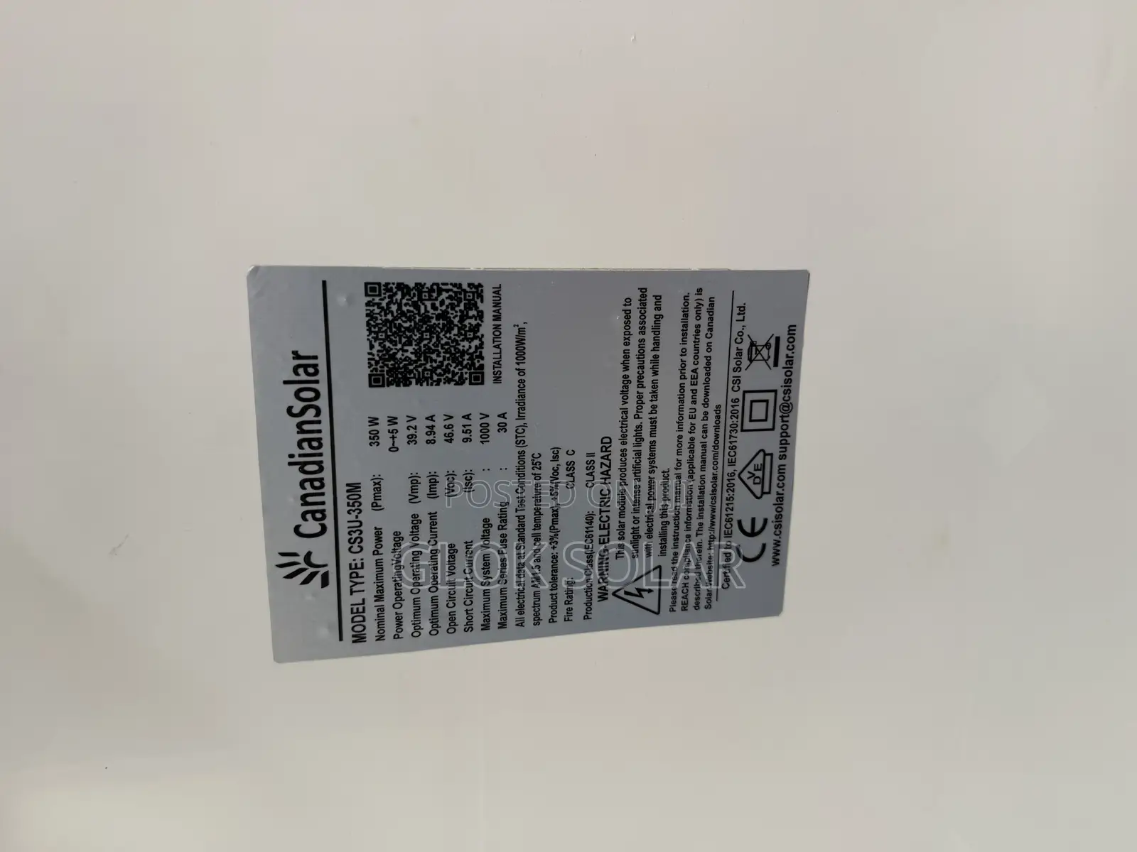 300watts Canadian Solar Panel With High Charge Frequency