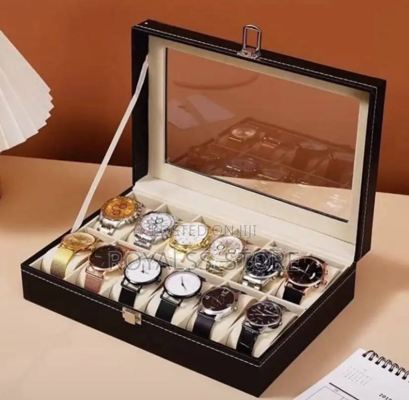 Wrist Watch Storage Box - Elegant Leather Case With Velvet Interior