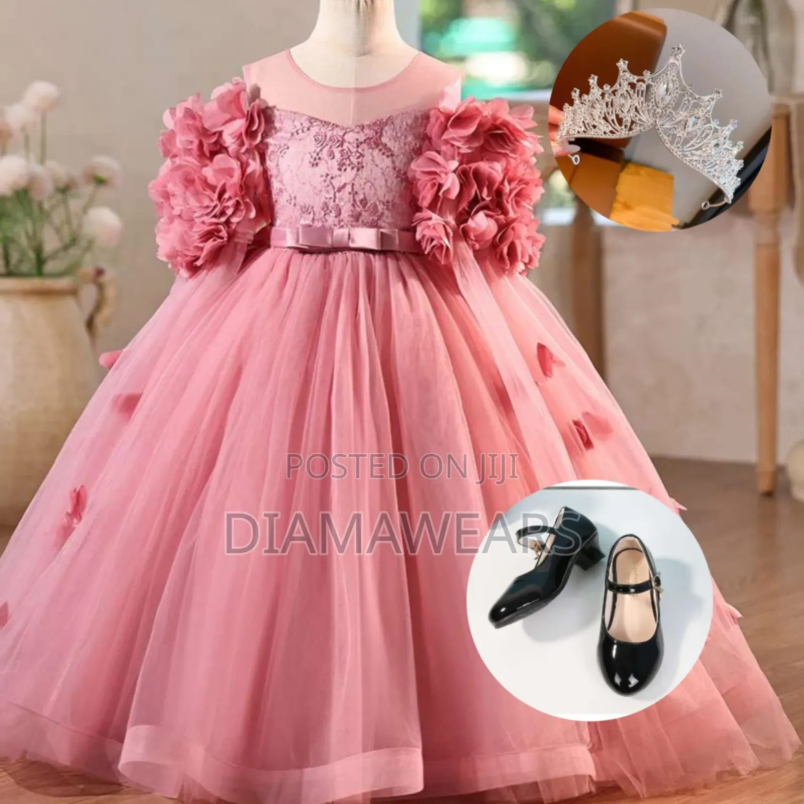 Pink Ceremonial Special Event Full Ball Gown