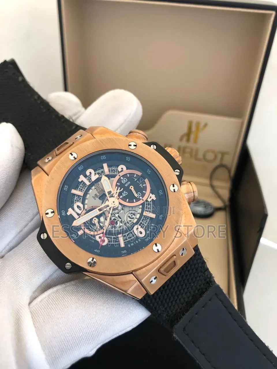 Hublot Chronograph Jean Leather Wristwatch