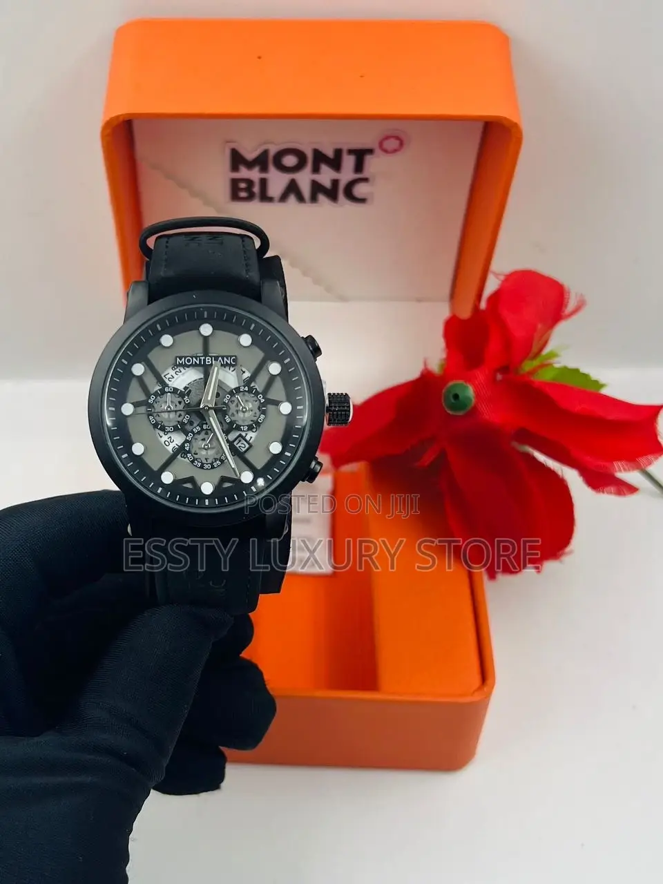 High Quality Luxury Mont Blanc Leather Wristwatch