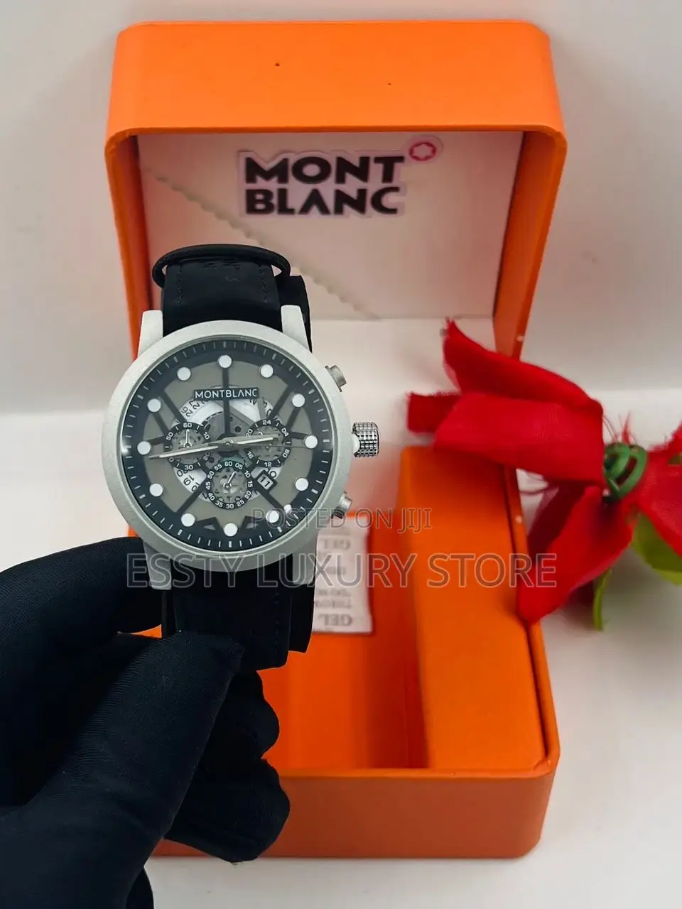 High Quality Luxury Mont Blanc Leather Wristwatch