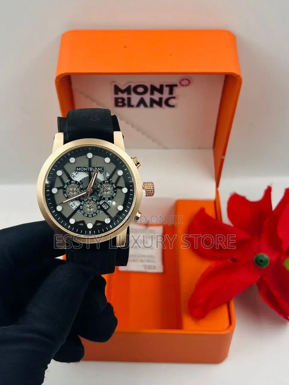 High Quality Luxury Mont Blanc Leather Wristwatch
