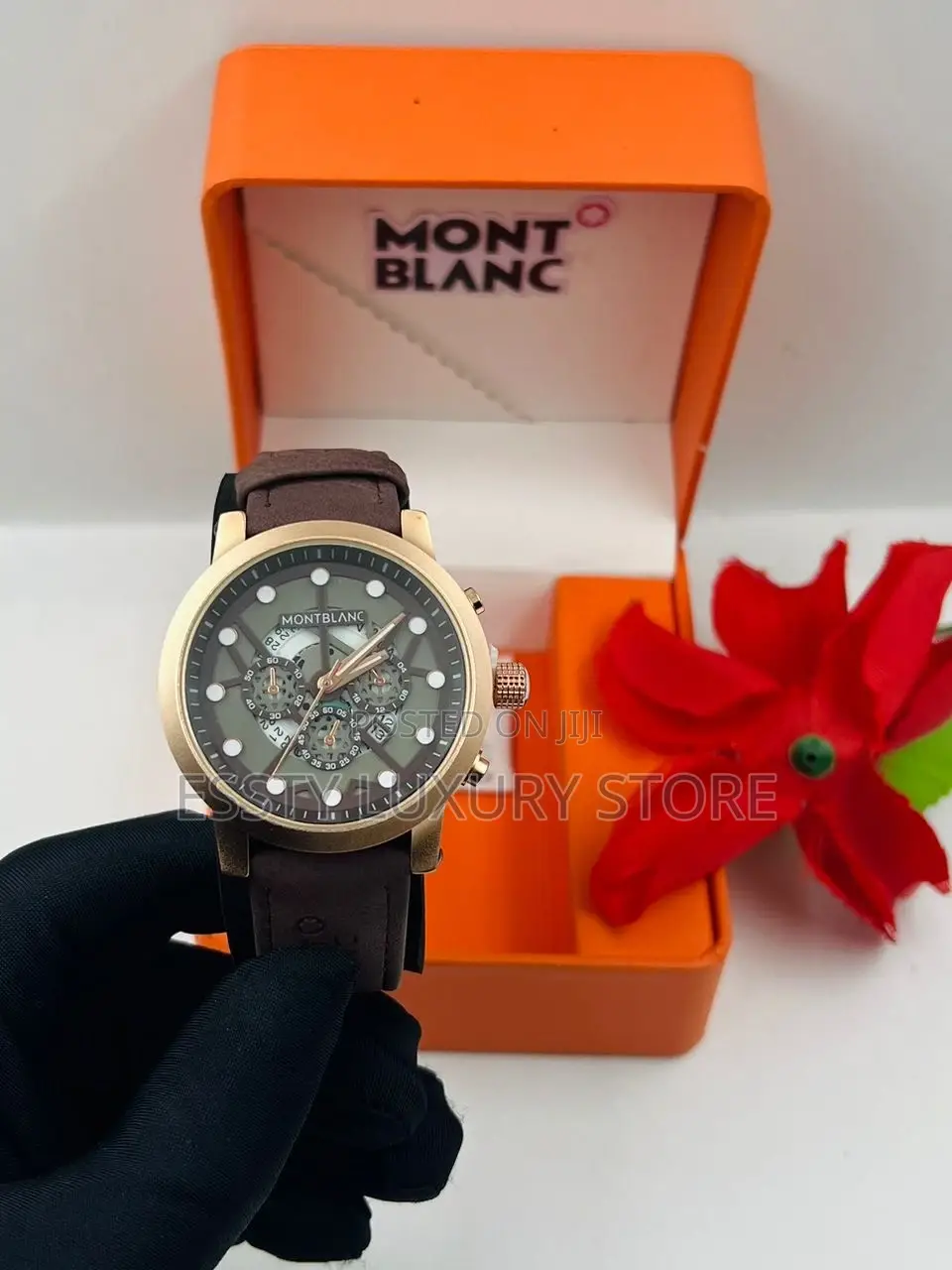 High Quality Luxury Mont Blanc Leather Wristwatch