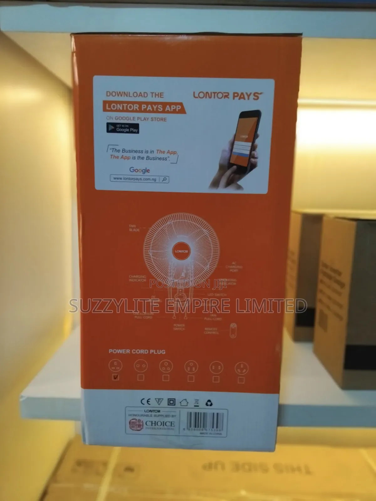 Lontor Rechargeable Wall Fan 16 Inches