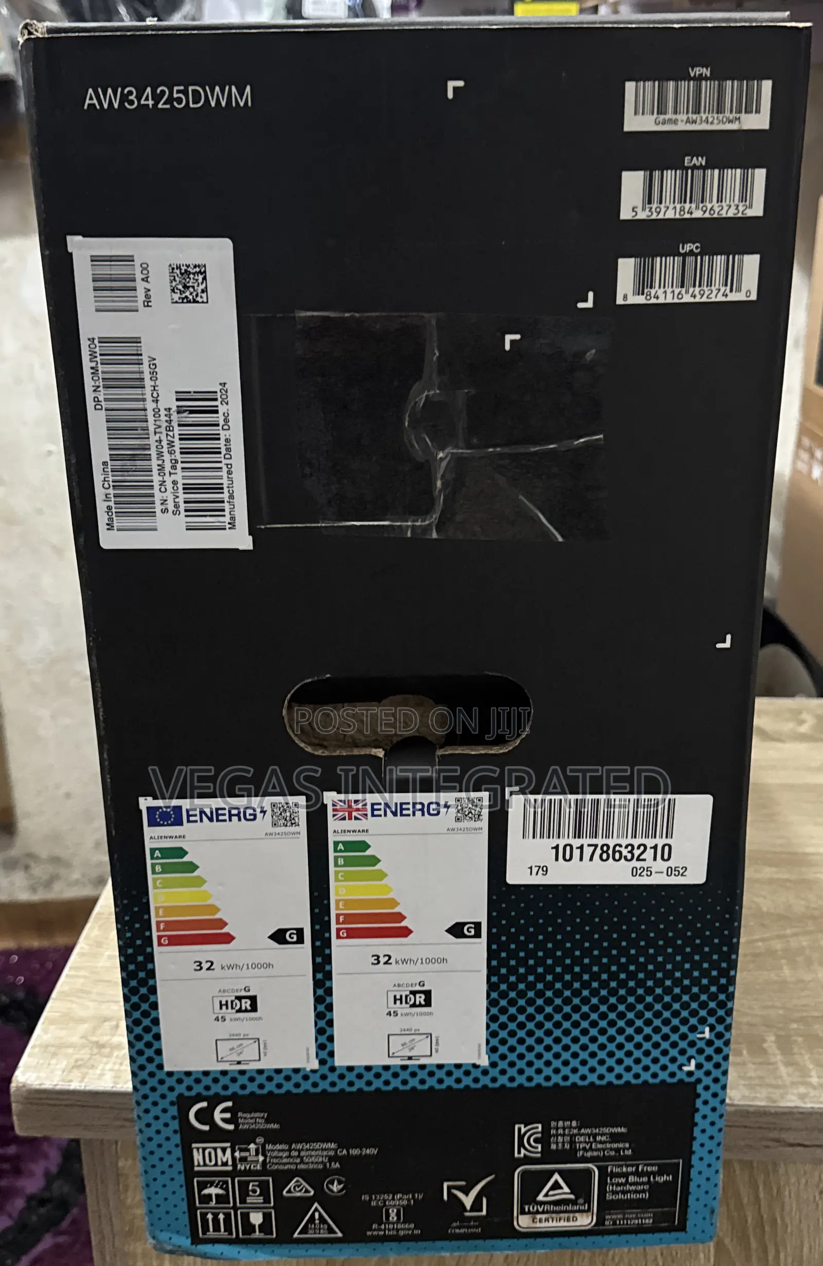 Alienware Aw3425dwm 34" Wqhd 180hz Va 1ms Hdr400 Gaming Monitor