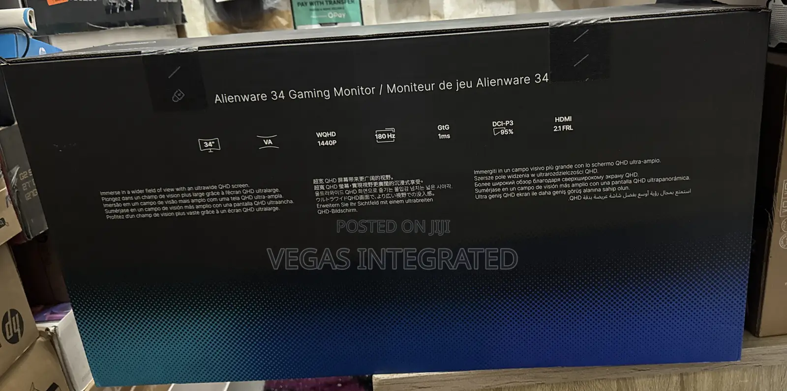 Alienware Aw3425dwm 34" Wqhd 180hz Va 1ms Hdr400 Gaming Monitor