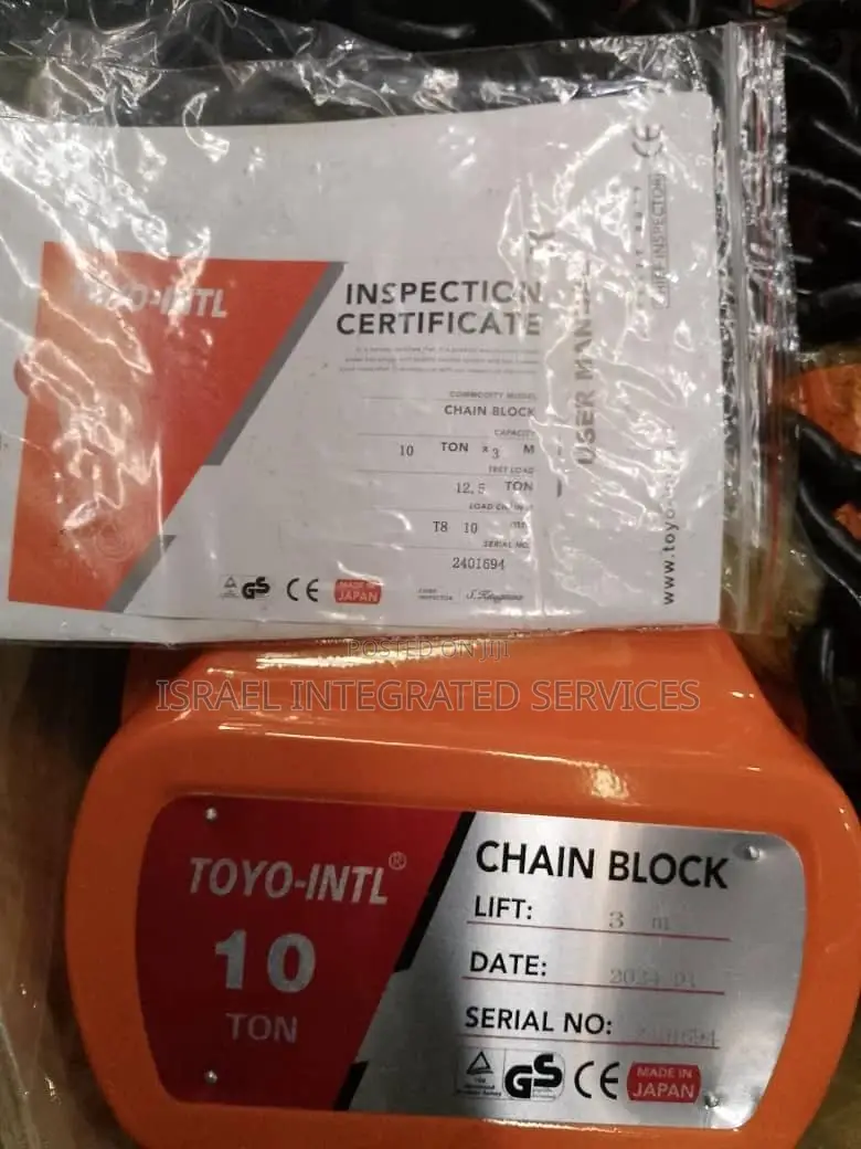 Toyo Chain Block 10 Ton X 3 Meters