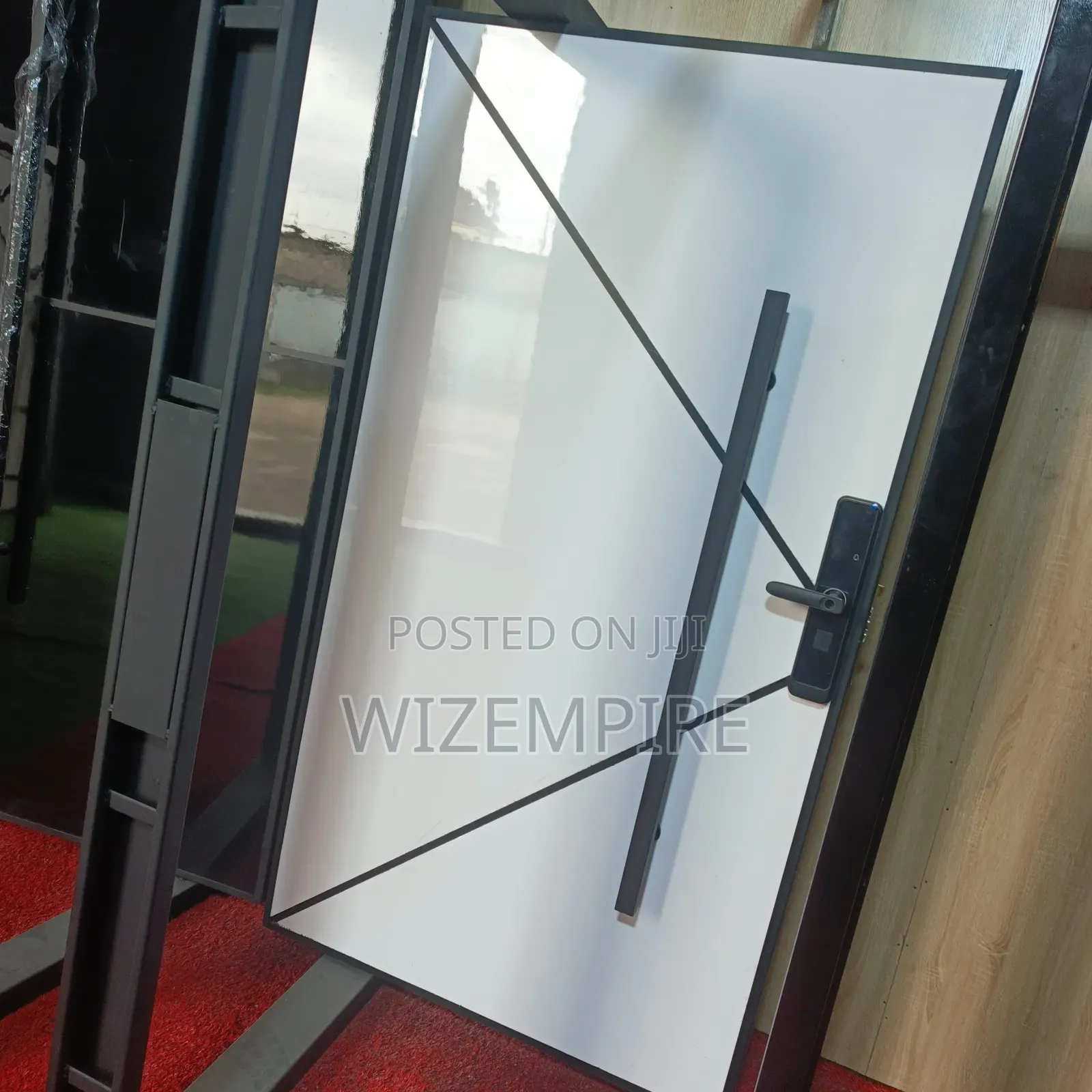 Main Entrance Security White Pivot Door Available