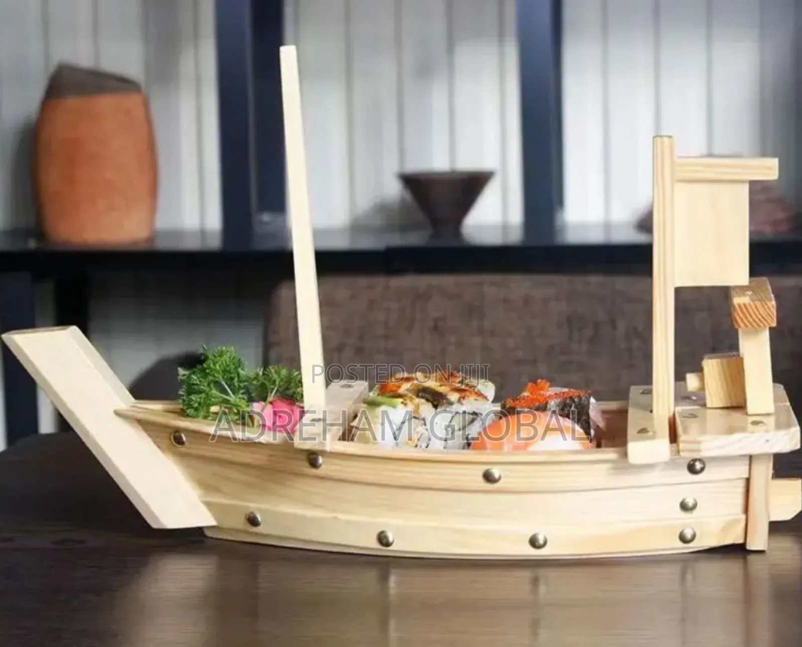 Wooden Food Platter Boat 
